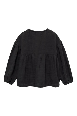 Blouse coton tissu plissé - Gris