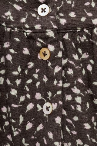 Robe florale à volant - Marron