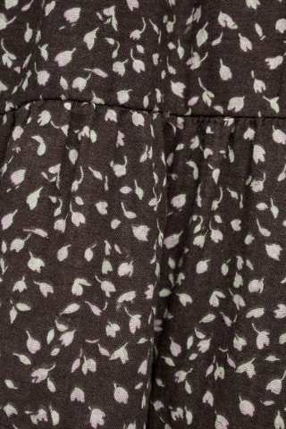 Robe florale à volant - Marron