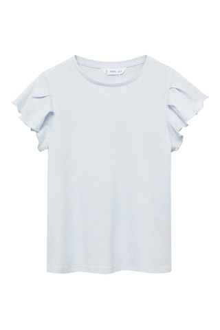T-shirt volants manches courtes - Blanc