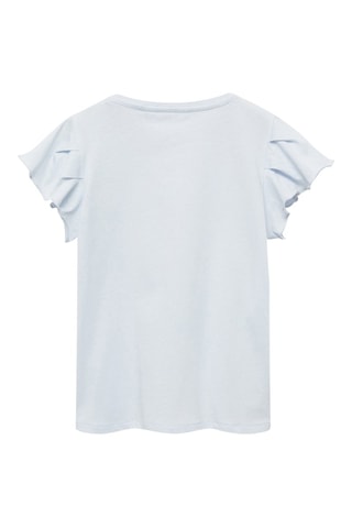 T-shirt volants manches courtes - Blanc