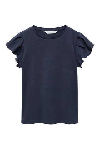 T-shirt volants manches courtes - Blanc