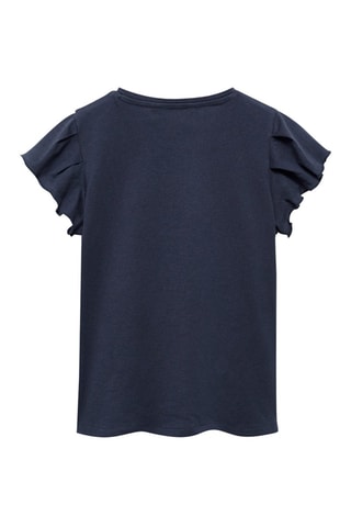 T-shirt volants manches courtes - Blanc