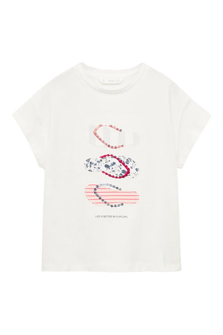 T-shirt brodé imprimé - Blanc