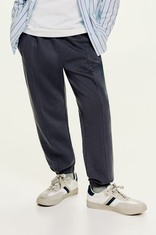 Jogging coton taille élastique - Gris foncé