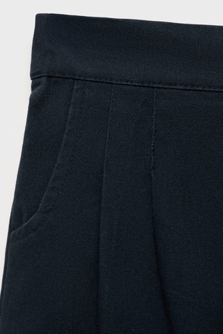 Pantalon style jupe-culotte coton - Bleu