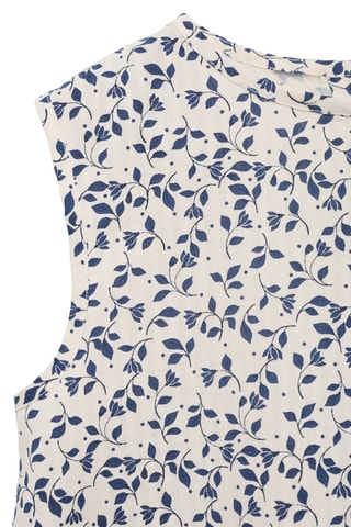 Blouse imprimée sans manches - Blanc