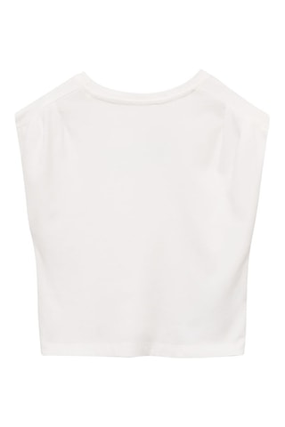 T-shirt message plis épaules - Blanc