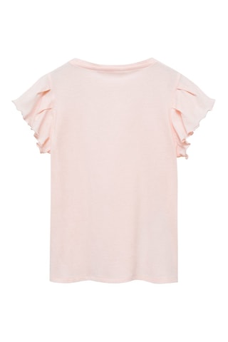 T-shirt volants manches courtes - Blanc