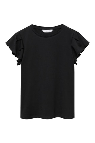 T-shirt volants manches courtes - Blanc