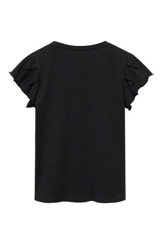 T-shirt volants manches courtes - Blanc