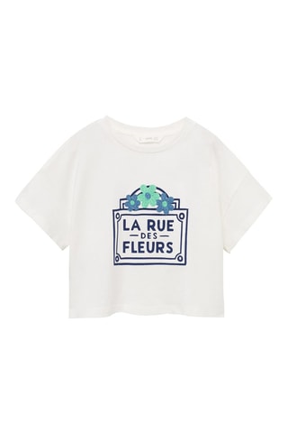 T-shirt crop imprimé - Blanc