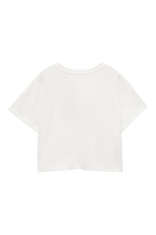T-shirt crop imprimé - Blanc
