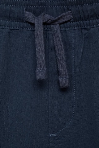 Bermuda lin taille élastique - Bleu
