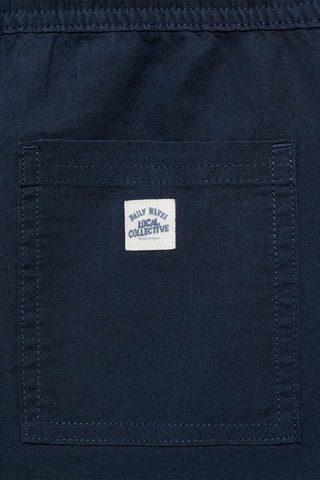 Bermuda lin taille élastique - Bleu