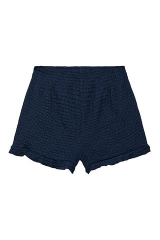 Short texturé à volants - Bleu