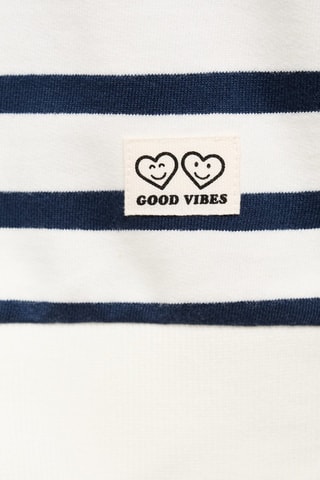 Sweat-shirt coton rayures - Bleu