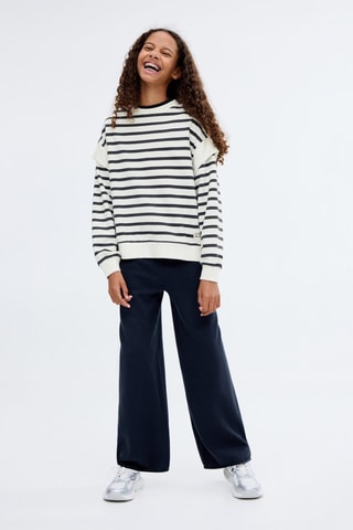 Sweat-shirt coton rayures - Bleu