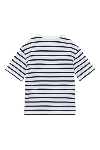 T-shirt coton à rayures - Blanc