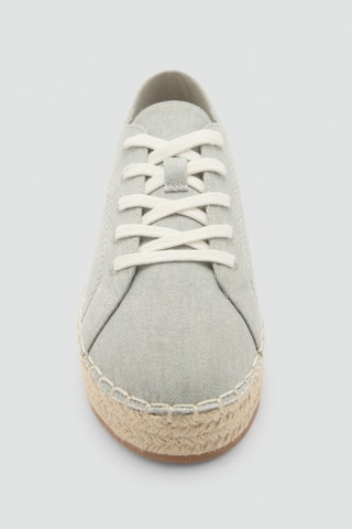 Espadrilles coton lacets - Vert