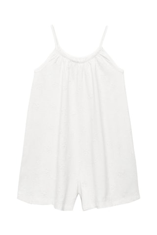 Combinaison broderie florale - Blanc