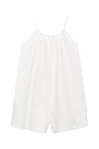 Combinaison broderie florale - Blanc
