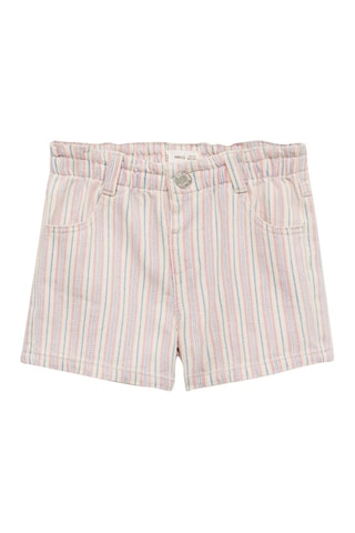 Short en jean à rayures - Beige