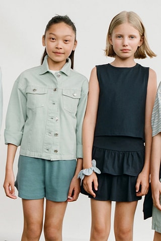 Short taille élastique - Bleu
