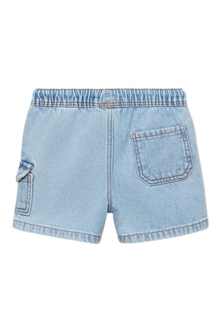 Bermuda en jean cargo - Bleu