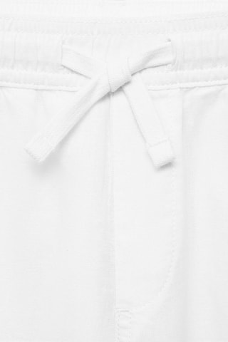 Pantalon lin taille élastique - Blanc