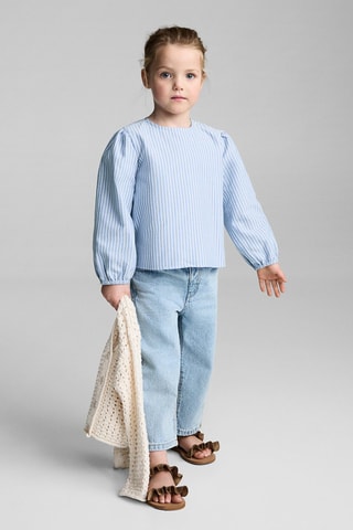 Blouse à rayures en coton - Bleu