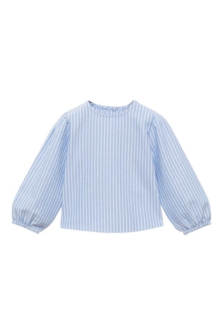 Blouse à rayures en coton - Bleu