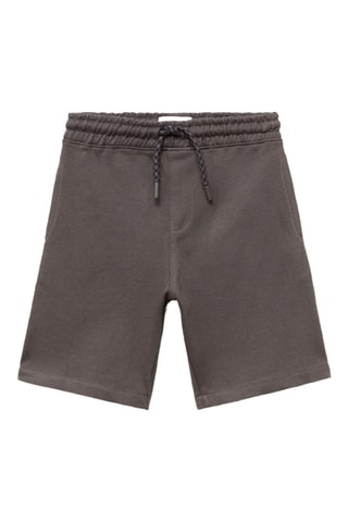 Bermuda coton cordon - Gris