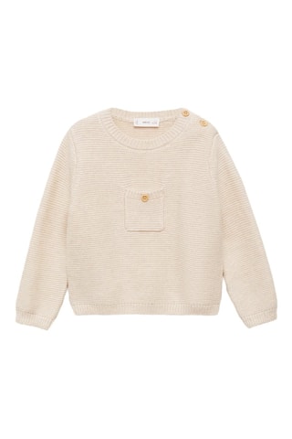 Pull-over maille poche - Beige