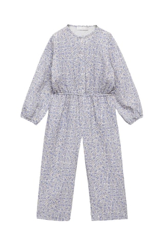 Combinaison coton en imprimé fleuri - Bleu