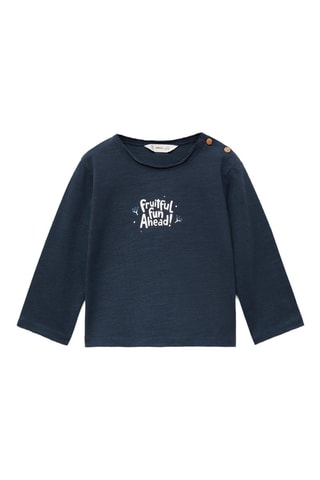 T-shirt message imprimé - Bleu