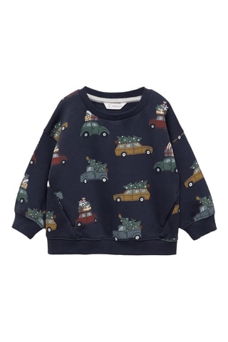 Sweat-shirt imprimé Noël - Bleu