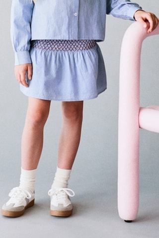 Jupe à rayures en coton - Bleu