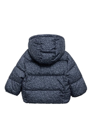 Anorak matelassé à fleurs - Bleu