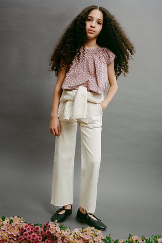 Blouse en coton imprimée - Rose