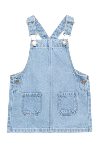 Robe chasuble courte en jean - Bleu