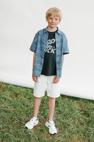 Bermuda jean - Blanc