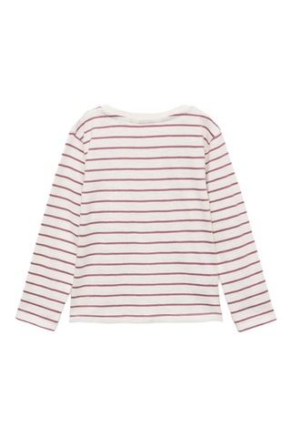 T-shirt coton à rayures - Blanc
