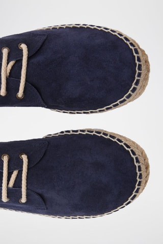 Espadrilles suède lacets - Bleu