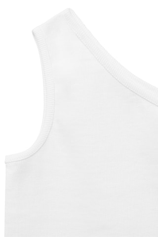 Top côtelé asymétrique - Blanc