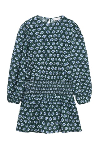 Robe fleurie froncée - Vert