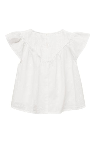 Blouse coton broderies - Blanc