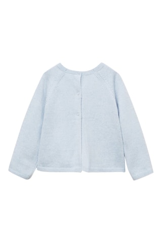 Pull-over maille fine boutons - Bleu