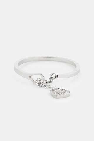 Anillo - Plateado y blanco