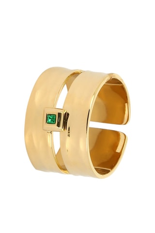 Bague - Doré et vert